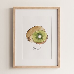 KIWI | Kiwi Druck, Kunstdruck, Obst Kunst, Obst Wand Dekor, Küche Wandkunst, minimalistische Wandkunst, Lebensmittel Wandkunst, Lebensmittel Druck