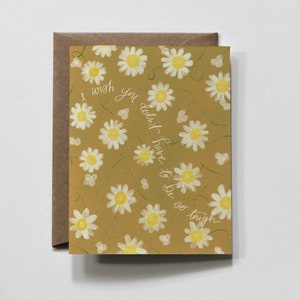 TELLEMENT DIFFICILE | Carte de vœux, j’aimerais que vous n’ayez pas à être si dur Carte de vœux, Carte d’encouragement de la sympathie des fleurs, Carte de chimiothérapie contre le cancer