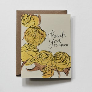 | DE FLEURS GRIBOUILLÉES carte de vœux, carte de remerciement, carte de remerciement, carte de remerciement florale, carte de remerciement moody, bouquet de remerciement