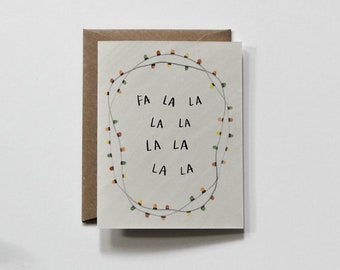 FA LA LA LA | carte de vœux, carte de vœux de vacances, carte de vœux de lumières de Noël, carte de vœux de Noël, carte de vœux de saison, carte de vœux