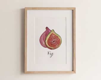 FIG | fig print, art print, fruit art, fruit wall decor, kitchen wall art, minimalist wall art, food wall art, food print
