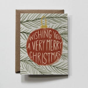 TRÈS JOYEUX | carte de voeux de Noël, carte de voeux de vacances, joyeuses fêtes, carte de voeux pour sapin de Noël, carte d&#39;ornement de sapin de Noël