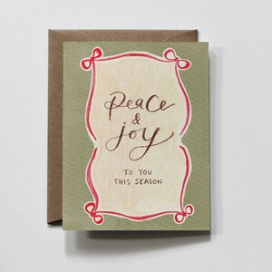 LAZOS DE PAZ Y ALEGRÍA / tarjeta de felicitación navideña, tarjeta festiva, felices fiestas, tarjeta de felicitación a cuadros, tarjeta de felicitaciones de temporada, feliz navidad