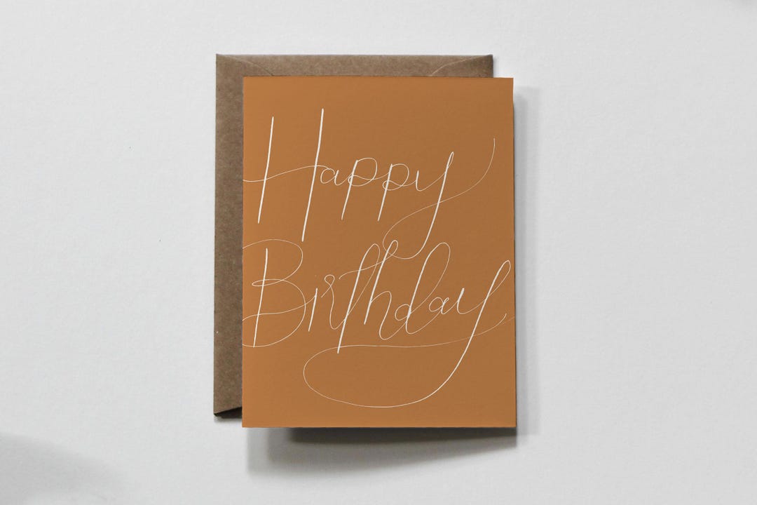 FULL CURSIVE | Birthday Greeting Card, Happy Birthday Calligraphy ...