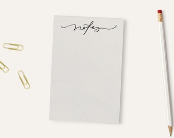 GRAY NOTES | notepad, tear off notepad, calligraphy notepad, sustainable gifts, small notepad, office gifts, cute notepad, notes notepad