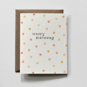 PEACH | birthday greeting card, colorful birthday card, bright watercolor birthday card, birthday gift card for her, birthday card