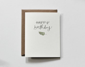 BIRTHDAY LEAF | birthday greeting card, birthday greenery, birthday card for him, birthday card for husband, birthday card for a friend