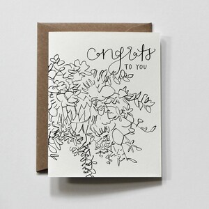 FLORAL À VOUS | carte de vœux, bouquet de félicitations, fleurs de félicitations, carte de félicitations noir et blanc, carte de félicitations florales pour vous