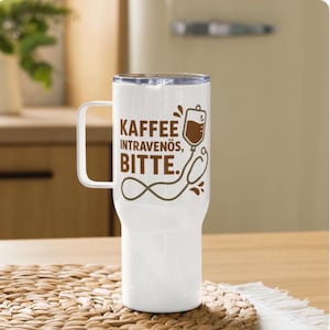 Kaffee intravenös Becher, Lustiger Thermobecher für Pflegekräfte,  Nachtschicht Geschenk, Coffee To Go, Pflegepersonal Humor