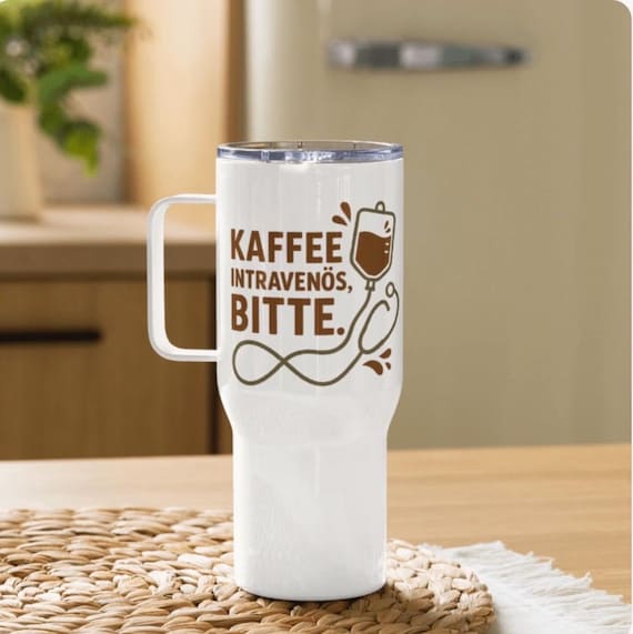 Kaffee Intravenös Becher, Lustiger Thermobecher für Pflegekräfte, Nachtschicht Geschenk, Coffee To Go, Pflegepersonal Humor