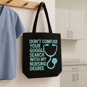 Sac fourre-tout drôle pour infirmière : cadeau RN en coton bio