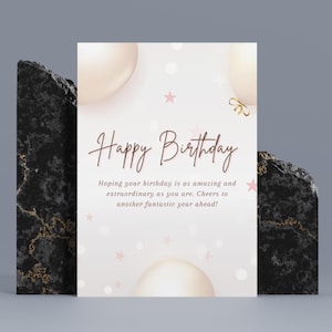 Cartão de aniversário personalizado | Download digital | Modelo editável | Saudação personalizada | Fácil de editar e imprimir | Ótimo para qualquer celebração