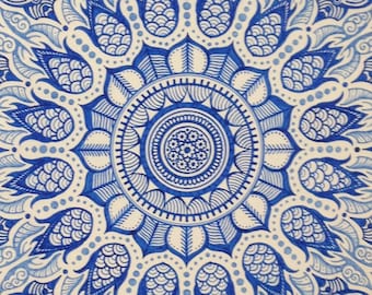Mandala "Blaue Tiefe" Giclée-Druck