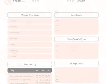 Weekly Goals | Weekly Planner | Organizer | Calendar