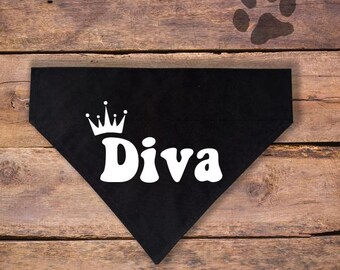 Diva Over the Collar Dog Bandana| Funny Dog Bandana| Dog Lover Gift