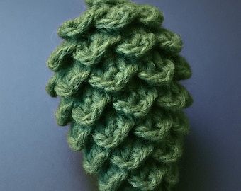 Crochet pinecone pattern, Christmas tree ornament, festive woodland decor, beginner-friendly PDF tutorial, holiday crochet gift, download
