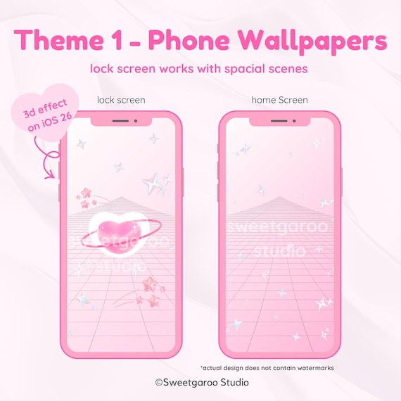 3Dピンクゼリー宇宙壁紙とウィジェットパック | iPhone、iPad