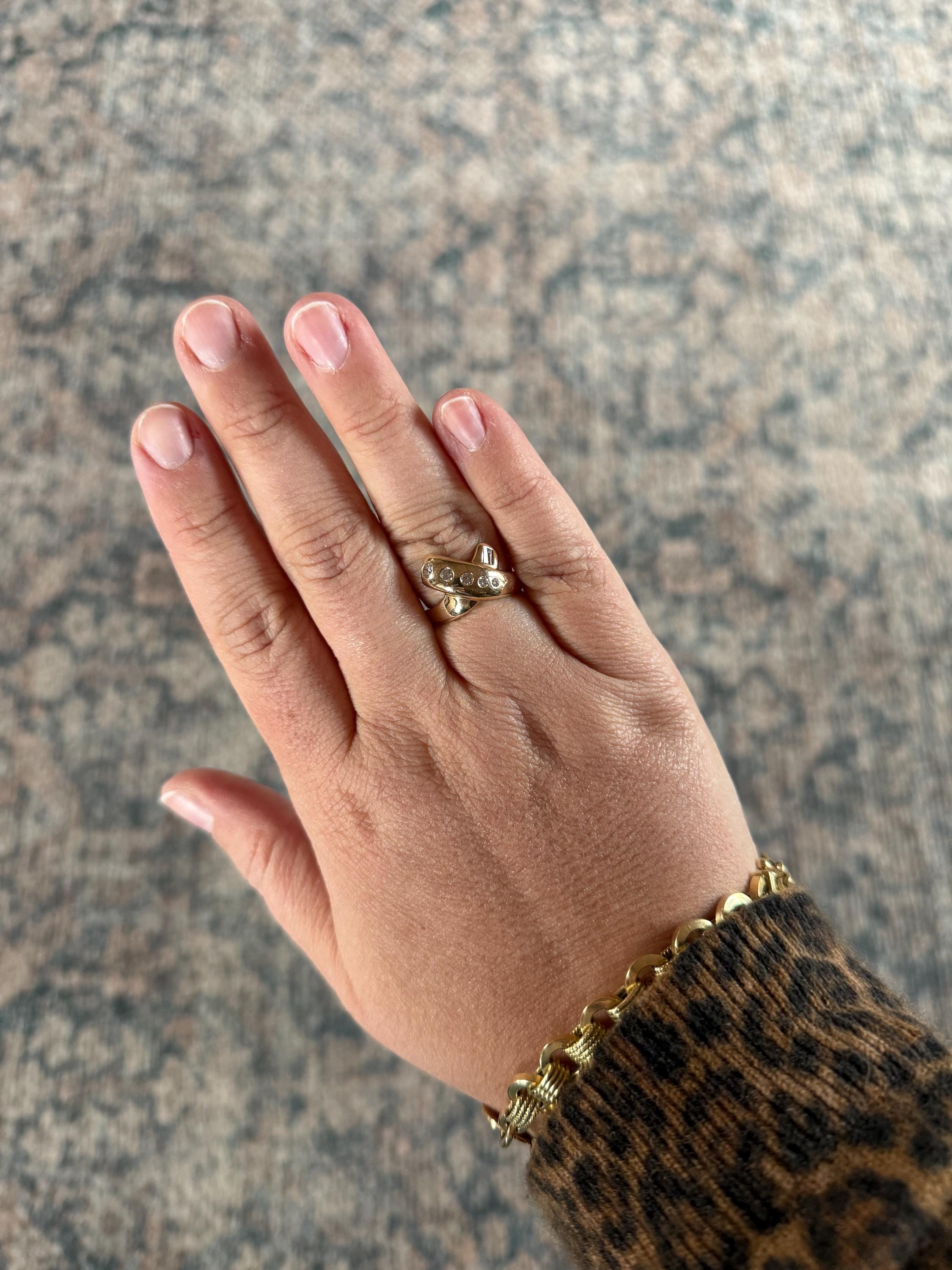 Vintage Flush Mount Diamond Ring