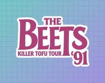 The Beets Sticker, Doug Cartoon, Killer Tofu Tour Decal, Millennial Gift