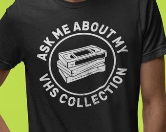 Pregúntame sobre mi colección de VHS, coleccionista de VHS, nostalgia de películas retro, regalo para niños de los 90