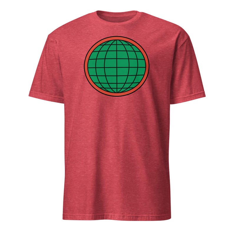 Captain Planet Shirt, Earth Day Tee, 90s Cartoon Nostalgia Gift Heather Red
