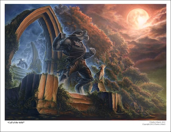 11x8.5 Art Print Werewolf Wolfman Chihuahua Dog Wolf Little Smol Doggo Puppy Biker Chopper Gothic Furry Full Blood Moon Poster Wall Decor Etsy New Zealand