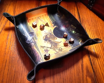 Flexible Gaming Dice Tray 10"x10" Fantasy Fan Art Magic Comic Movie TV Pop Culture Video Game RPG Tabletop Portable Table Bowl Accessory