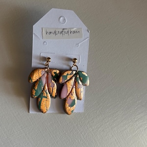Hand made polymer clay multicolor earrings