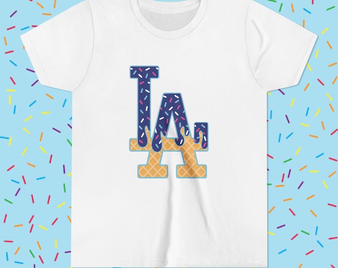 L.A. Baseball Drip Tee: Ice Cream Drip Logo, Youth Fan Apparel