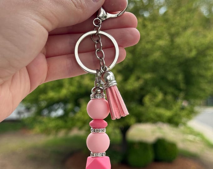 Keychain | Colorful Keychain | Silicone Bead Keychain With Tassel - Etsy