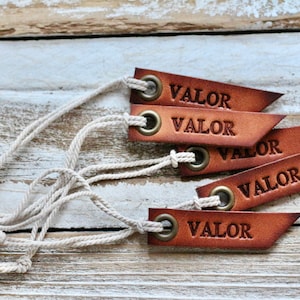 custom hand stamped leather flags natural unpainted image 5