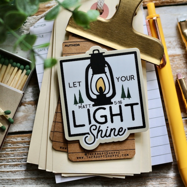 let your light shine lantern (Matthew 5:16) waterproof vinyl sticker decal