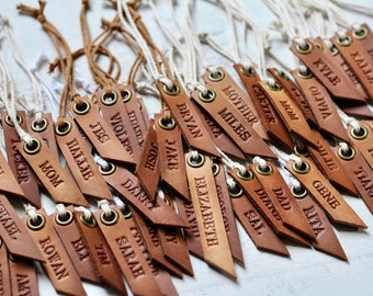 custom hand stamped leather flags (natural unpainted)