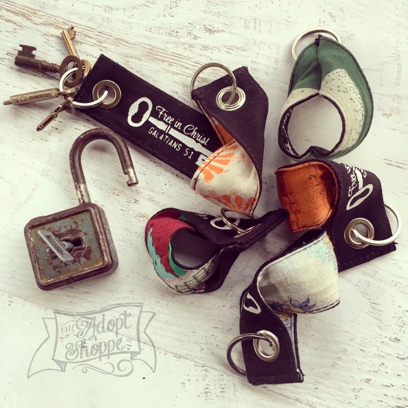 Free in Christ Fair Trade Vintage Key Fob Etsy