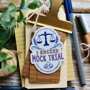 I ROCKED Mock Trial Challenge B Classical Conversations waterproof vinyl sticker image 1