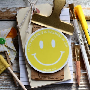 in His presence is fullness of joy (Psalm 16:11) waterproof vinyl sticker decal