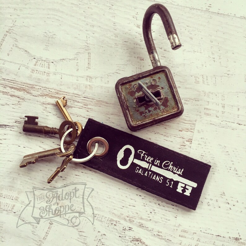 Free in Christ Fair Trade Vintage Key Fob Etsy