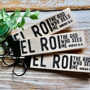 El Roi - the God who sees me canvas keychain wristlet