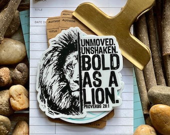 bold as a lion (Proverbs 28:1) waterproof vinyl sticker
