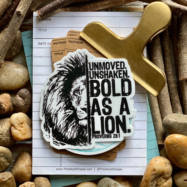 bold as a lion (Proverbs 28:1) waterproof vinyl sticker