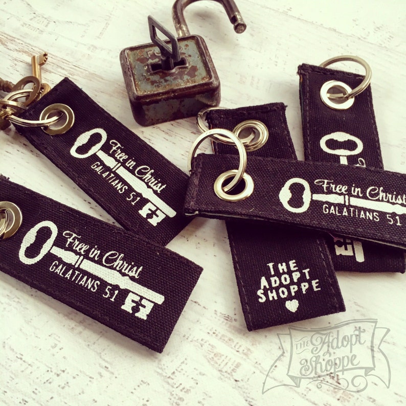Free in Christ Fair Trade Vintage Key Fob Etsy