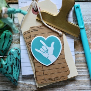 I LOVE YOU sign language ASL finger spelling waterproof vinyl sticker
