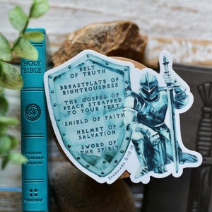 armor of God list (Ephesians 6:10-18) waterproof vinyl sticker