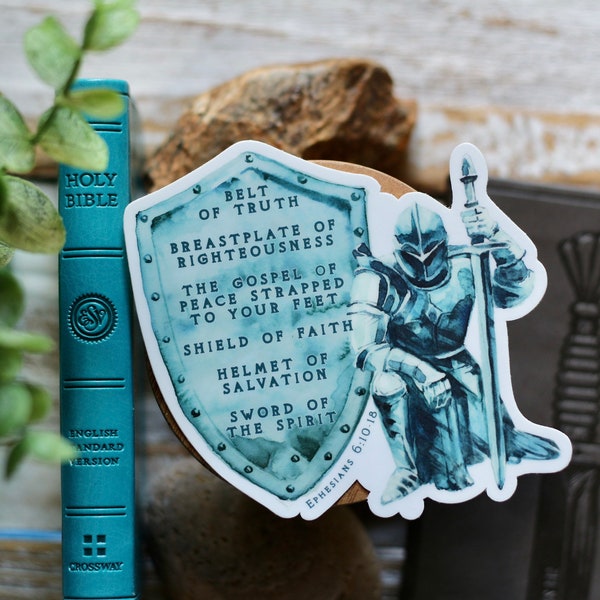 armor of God list (Ephesians 6:10-18) waterproof vinyl sticker