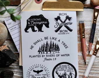manly #2 Bible verse waterproof vinyl sticker decal sheet