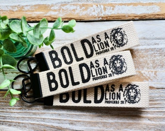 BOLD as a lion canvas keychain wristlet