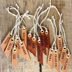 custom hand stamped leather flags natural unpainted image 7