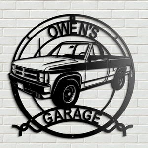 Camioneta Dakota 1989 / Letrero personalizado / Arte de pared de metal personalizado para garaje / Decoración clásica de camionetas / Regalo para él