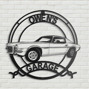 1972 Camaro personalized sign | Custom Metal Wall Art for Garage | Classic Car Home Decor | Gift for Muscle Car Fans