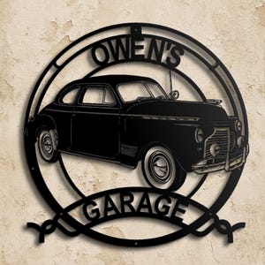 1941 Chevy Deluxe personalisiertes Schild | benutzerdefinierte Metallwandkunst | Garage Dekor | Oldtimer Geschenk | Wohndeko